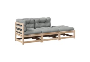 vidaXL 3-delige Loungeset Grenenhout - 35% Korting