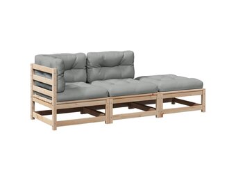 vidaXL 3-delige Loungeset Grenenhout - 35% Korting