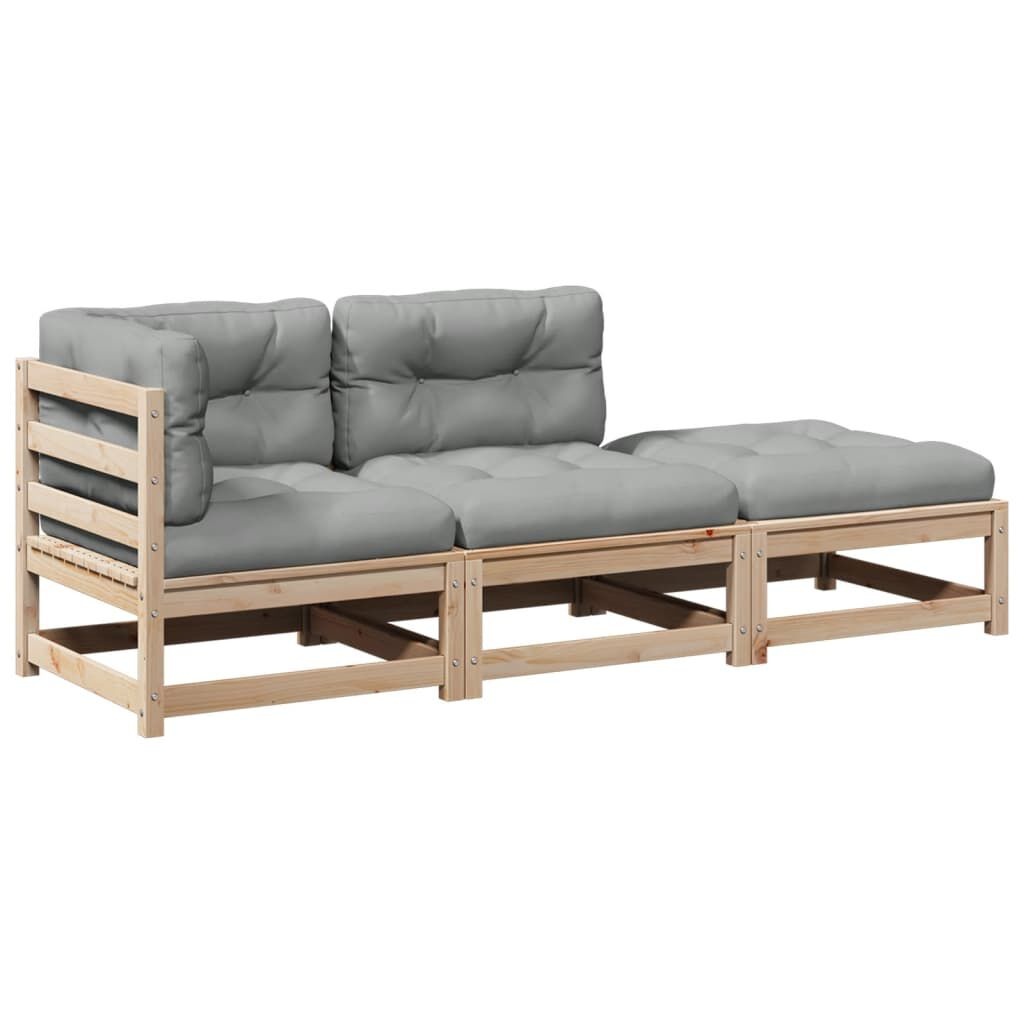 vidaXL 3-delige Loungeset Grenenhout - 35% Korting