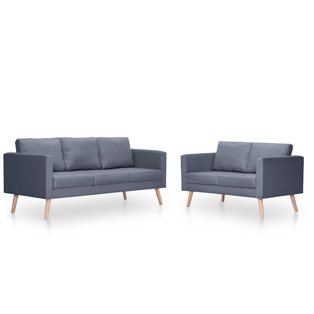 vidaXL Bankstel Donkergrijs (Stof) - 35% Korting!