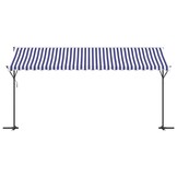 vidaXL Luifel vrijstaand 500x300 cm - Blauw/Wit - 55% Korting!