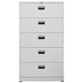 vidaXL Archiefkast Staal Lichtgrijs (90x46x164 cm) - 60% Korting!