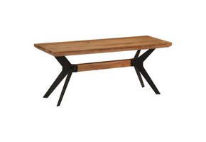 vidaXL Eetkamerbank (110x40x46 cm) - Massief Acaciahout & Staal | 55% Korting