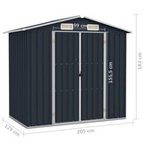 VidaXL Tuinschuur 205x129x183 cm Staal Antraciet - 60% Korting!