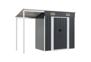 vidaXL Tuinschuur 277x110,5x181 cm Staal Antraciet - 50% Korting
