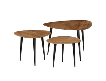 vidaXL 3-delige Salontafelset Massief Acaciahout - 35% Korting!