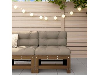 vidaXL Middenbank Grenenhout & Kussens - 57% Korting!