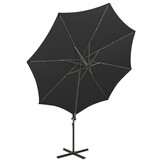 vidaXL Zweefparasol Zwart 300cm | 70% Korting | Met LED