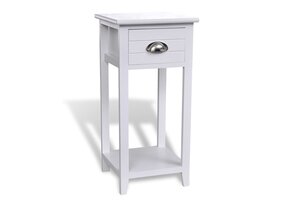 vidaXL Nachtkastje Wit met 1 Lade - 64% Korting!