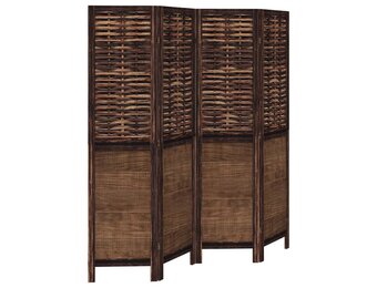 vidaXL Kamerscherm 4 panelen, Paulowniahout, Donkerbruin - 43% Korting!