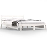 vidaXL Bedframe Grenenhout Wit 120x190 cm - 68% Korting!