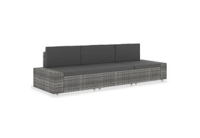 vidaXL 3-zits bank sectioneel poly rattan grijs - 41% Korting!