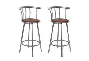 vidaXL Barkrukken San Marino Bruin Staal (2 st) - 42% Korting!