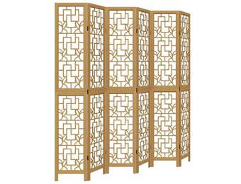 vidaXL Kamerscherm 6 panelen Paulowniahout Bruin | 53% Korting