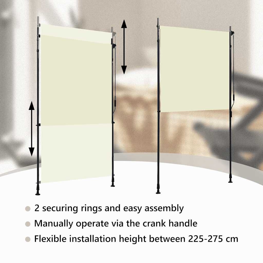 vidaXL Rolgordijn Buiten Crème 120x270cm - 47% Korting