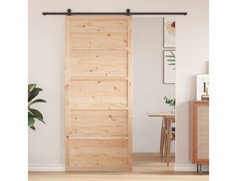 vidaXL Schuifdeur Naturel 90x208cm Grenenhout - Nu 35% Korting!