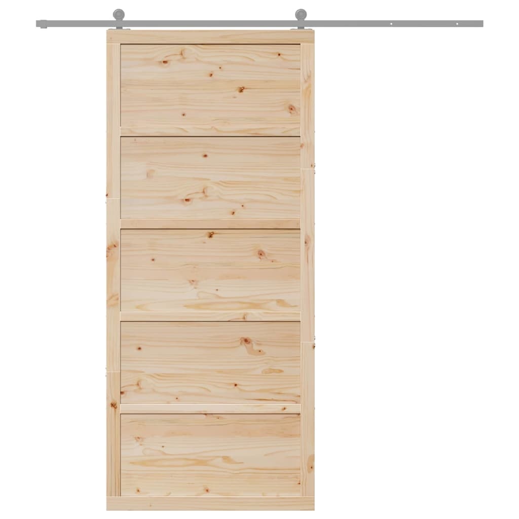 vidaXL Schuifdeur Naturel 90x208cm Grenenhout - Nu 35% Korting!