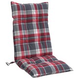 vidaXL Stoelkussens Hoge Rug - Rood Ruit - 57% Korting!