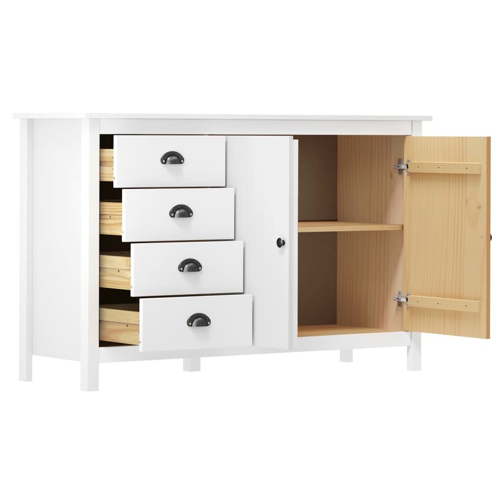 vidaXL Dressoir Hill 79x40x80 cm massief grenenhout wit