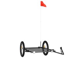 vidaXL Fietstrailer 135x68x37 cm ijzer zwart