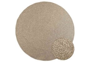 vidaXL Vloerkleed ZIZUR beige binnen en buiten Ø 200 cm jute look