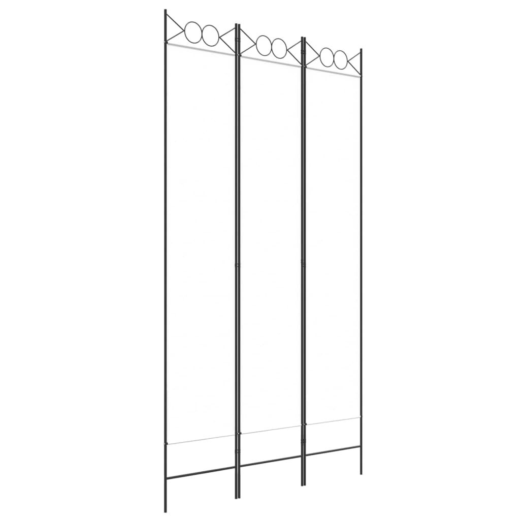 vidaXL Kamerscherm met 3 panelen 120x220 cm stof wit