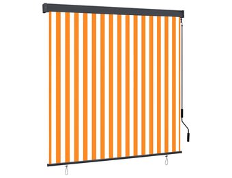 vidaXL Rolgordijn voor buiten 160x250 cm wit en oranje