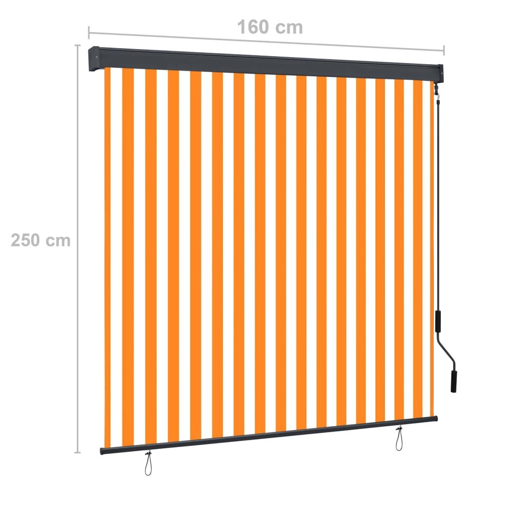 vidaXL Rolgordijn voor buiten 160x250 cm wit en oranje