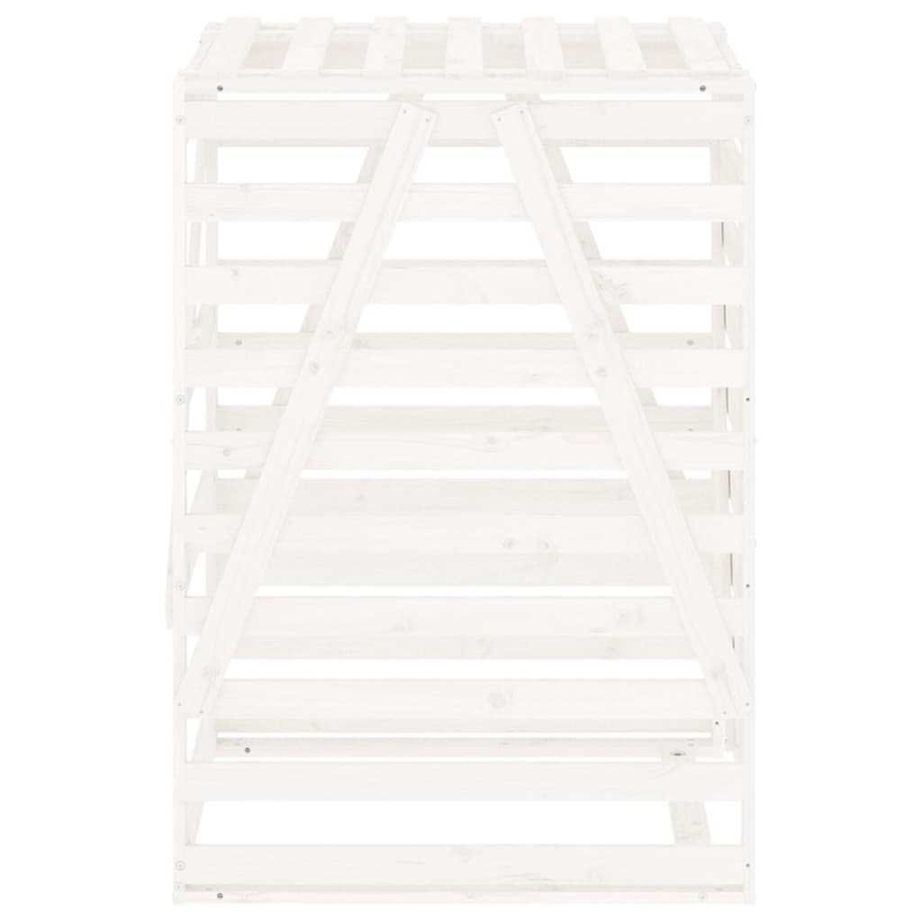 vidaXL Containerberging 84x90x128,5 cm massief grenenhout wit