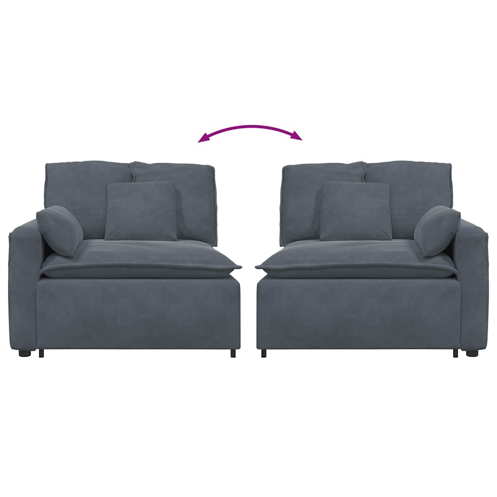 vidaXL Modulaire bank Armleuning eindmodule met kussens 100 cm