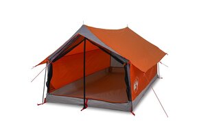 vidaXL Tent 2-persoons waterdicht grijs en oranje