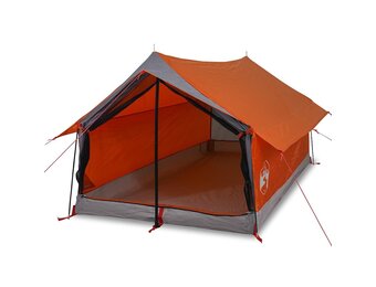 vidaXL Tent 2-persoons waterdicht grijs en oranje