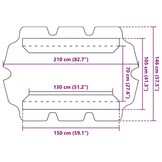 vidaXL Vervangingsluifel voor schommelbank 150/130x105/70 cm zwart
