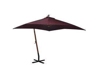 vidaXL Zweefparasol Vurenhout 3x3m Bordeaux - 49% Korting!