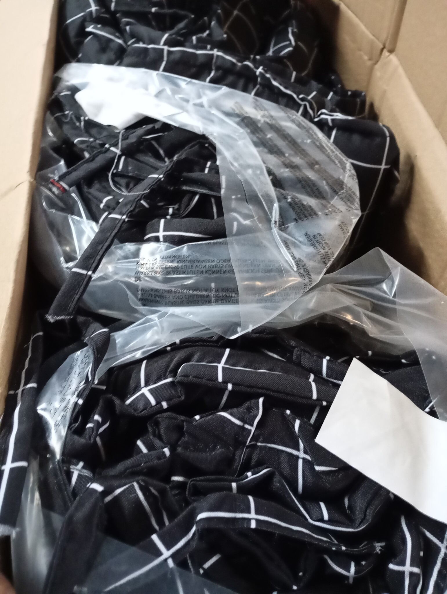 VidaXL Stoelkussens Zwart Ruitpatroon (6 st) - 60% Korting!