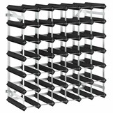 vidaXL Wijnrek Massief Grenenhout Zwart - 42 Flessen - 55% Korting!