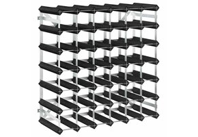 vidaXL Wijnrek Massief Grenenhout Zwart - 42 Flessen - 55% Korting!