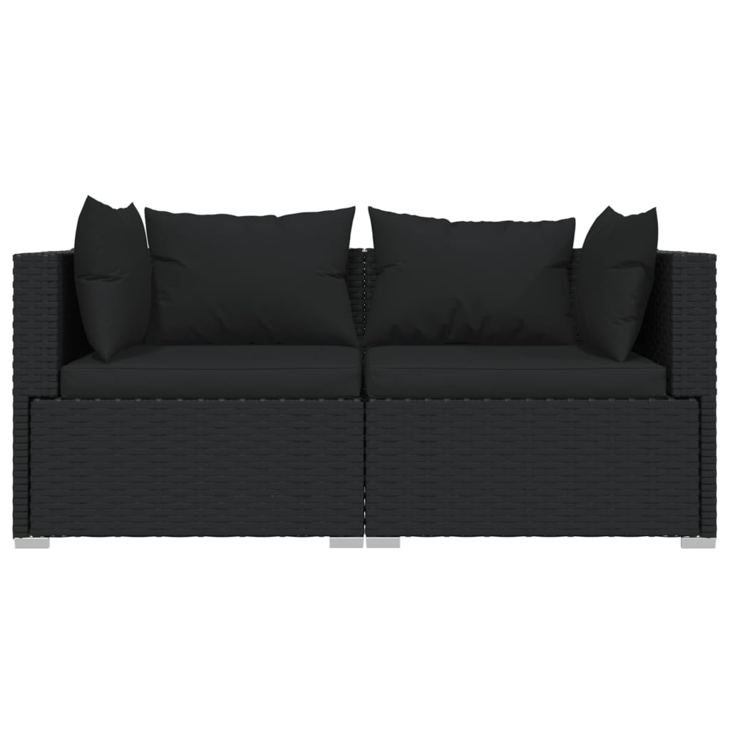 vidaXL 3-delige Loungeset Poly Rattan Zwart - 35% Korting!