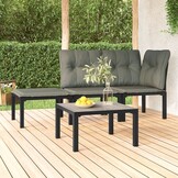 vidaXL Tuin Salontafel DPC/Staal Grijs - 35% Korting!