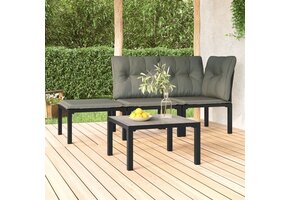 vidaXL Tuin Salontafel DPC/Staal Grijs - 35% Korting!