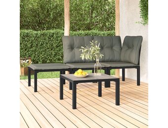 vidaXL Tuin Salontafel DPC/Staal Grijs - 35% Korting!