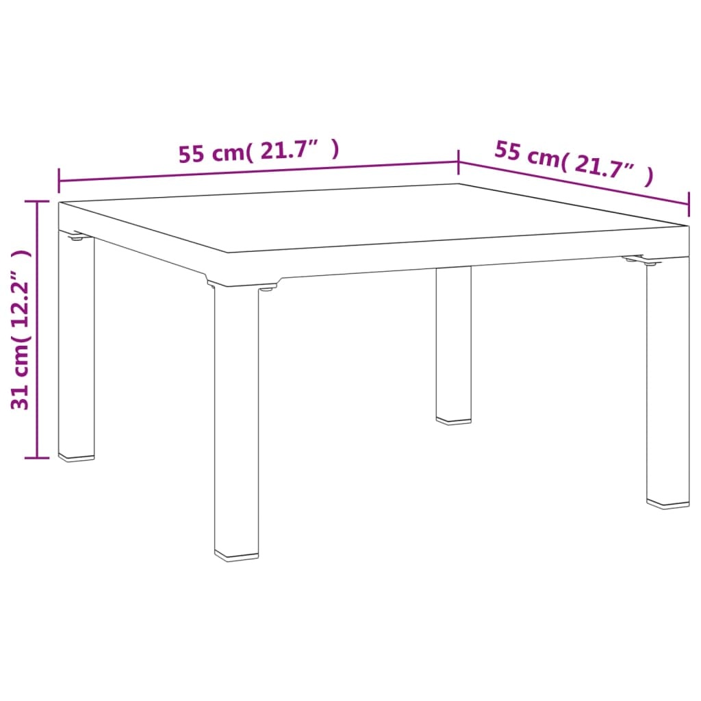 vidaXL Tuin Salontafel DPC/Staal Grijs - 35% Korting!