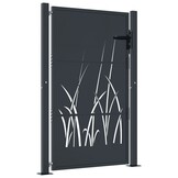 vidaXL Poort 105x155 cm | Grasontwerp Staal Antraciet | -55%