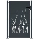 vidaXL Poort 105x155 cm | Grasontwerp Staal Antraciet | -55%