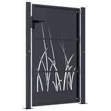 vidaXL Poort 105x155 cm | Grasontwerp Staal Antraciet | -55%