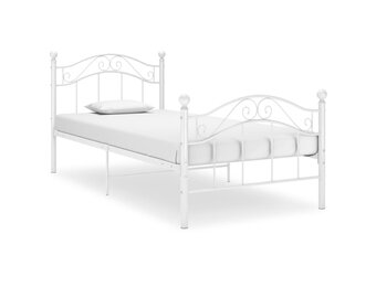 vidaXL Bedframe Metaal Wit 90x200 cm - Nu 35% Korting!