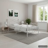 vidaXL Bedframe Metaal Wit 90x200 cm - Nu 35% Korting!