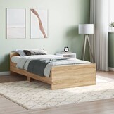 vidaXL Bedframe Sonoma Eiken 100x200cm - Nu 35% Korting!