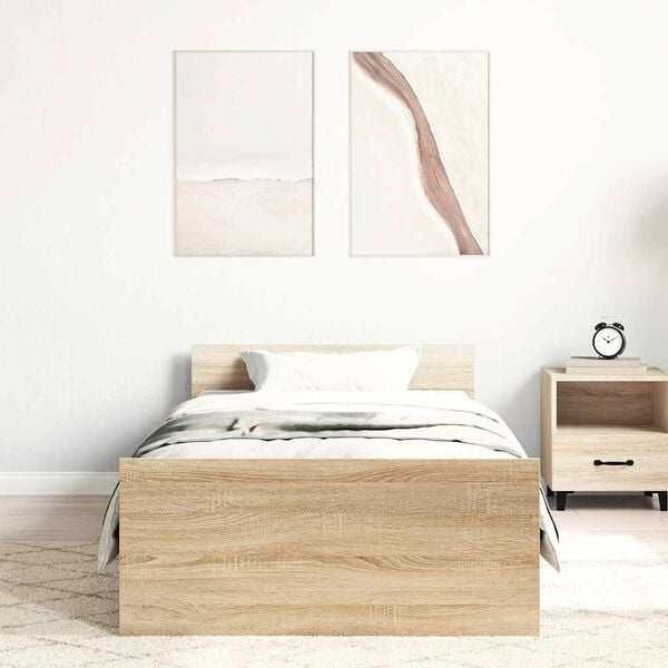 vidaXL Bedframe Sonoma Eiken 100x200cm - Nu 35% Korting!