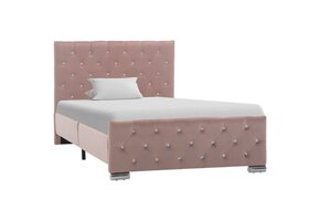 vidaXL Bedframe Fluweel Roze 100x200 cm - 30% Korting!